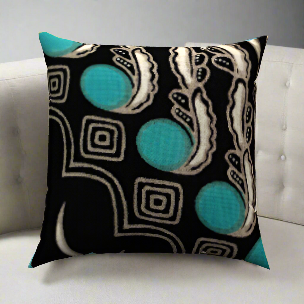 Abstract Batik Throw Pillow 20" x 20"