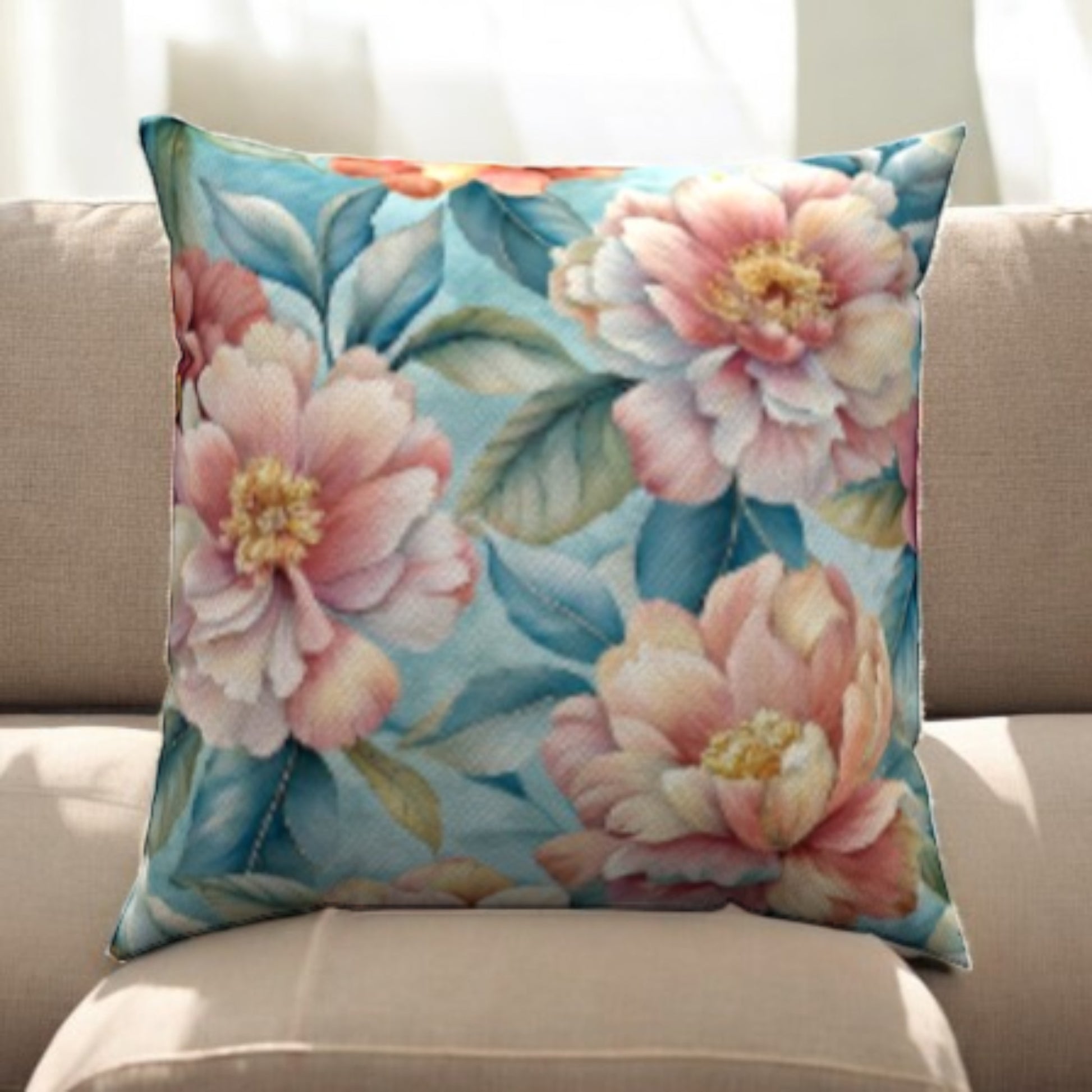 Watercolor Floral Throw Pillow