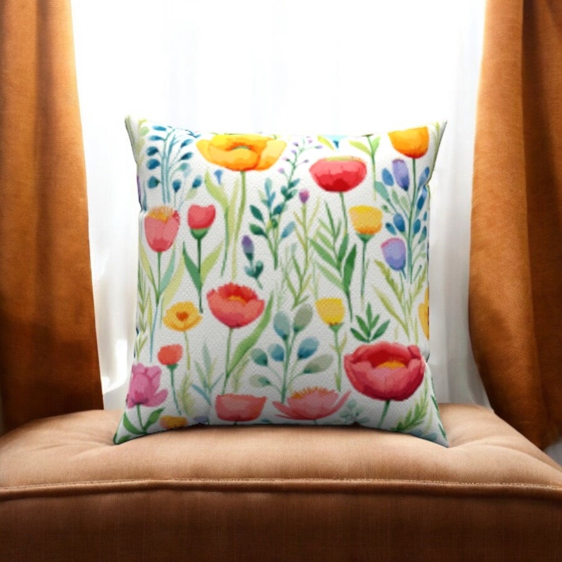 Wild Flowers Throw Pillow 20" x 20"