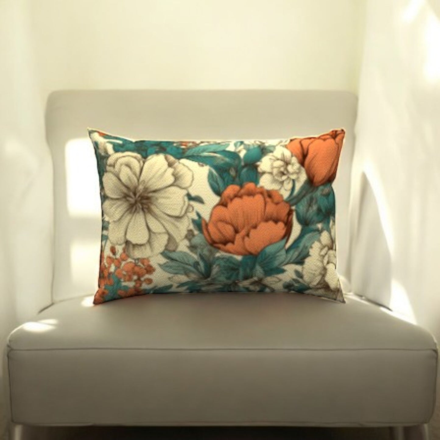 Botanical Cotton Lumbar Pillow 20" x 14"