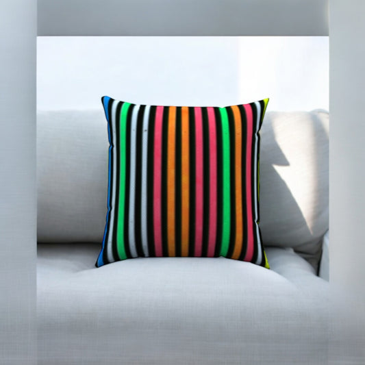 Stripes of Hues Throw Pillow 20" x 20"