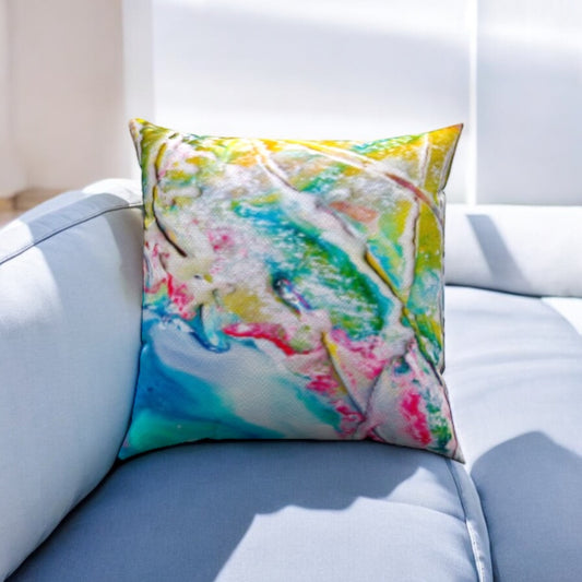 Colorful Waves Throw Pillow 20" x 20"