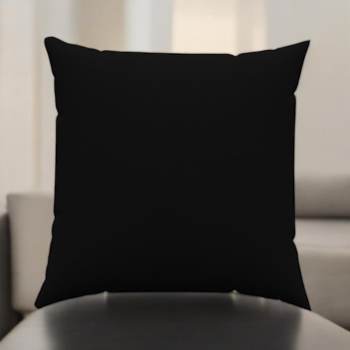 Solid Black Throw Pillow 20" x 20"