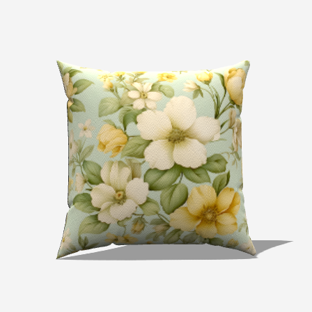 Minty Floral Throw Pillow