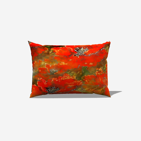 Crimson Floral Lumbar Pillow