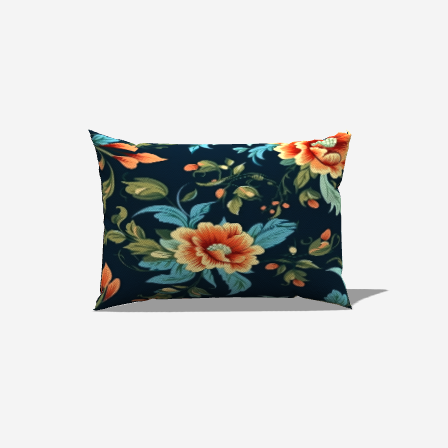 Orange Petals Cotton Lumbar Pillow