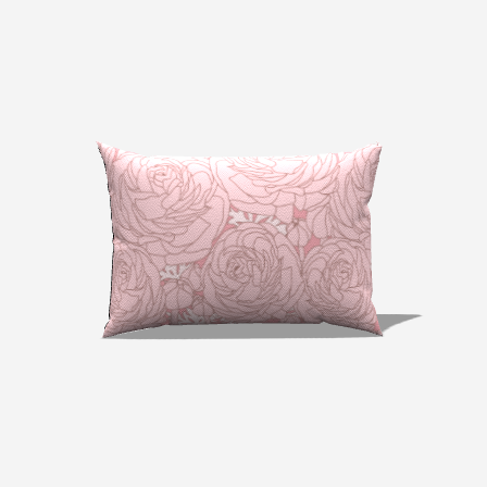 Rosy Pink Cotton Lumbar Pillow