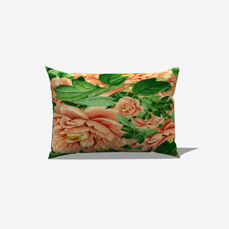 Pink Cabbage Leaves Cotton Lumbar Pillow