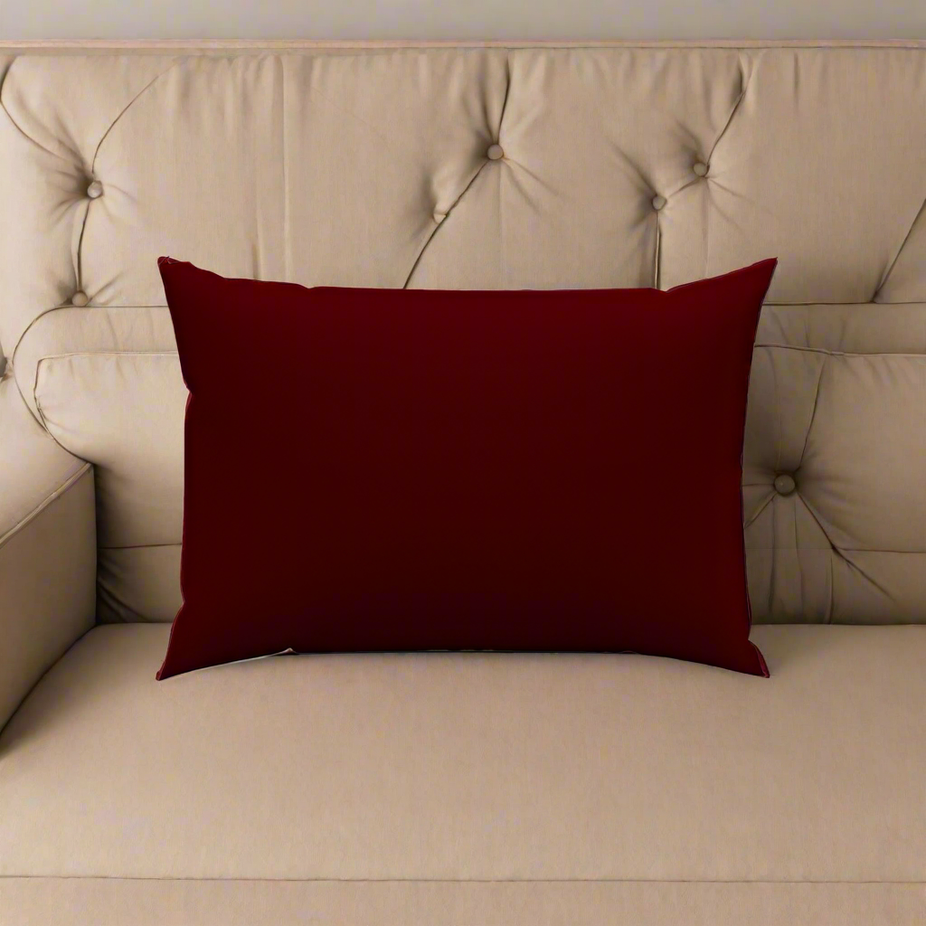 Burgandy Cotton Lumbar Pillow 20" x 14"