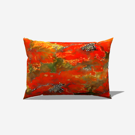 Crimson Floral Lumbar Pillow