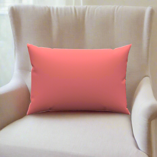 Pink Cotton Lumbar Pillow 20" x 14"