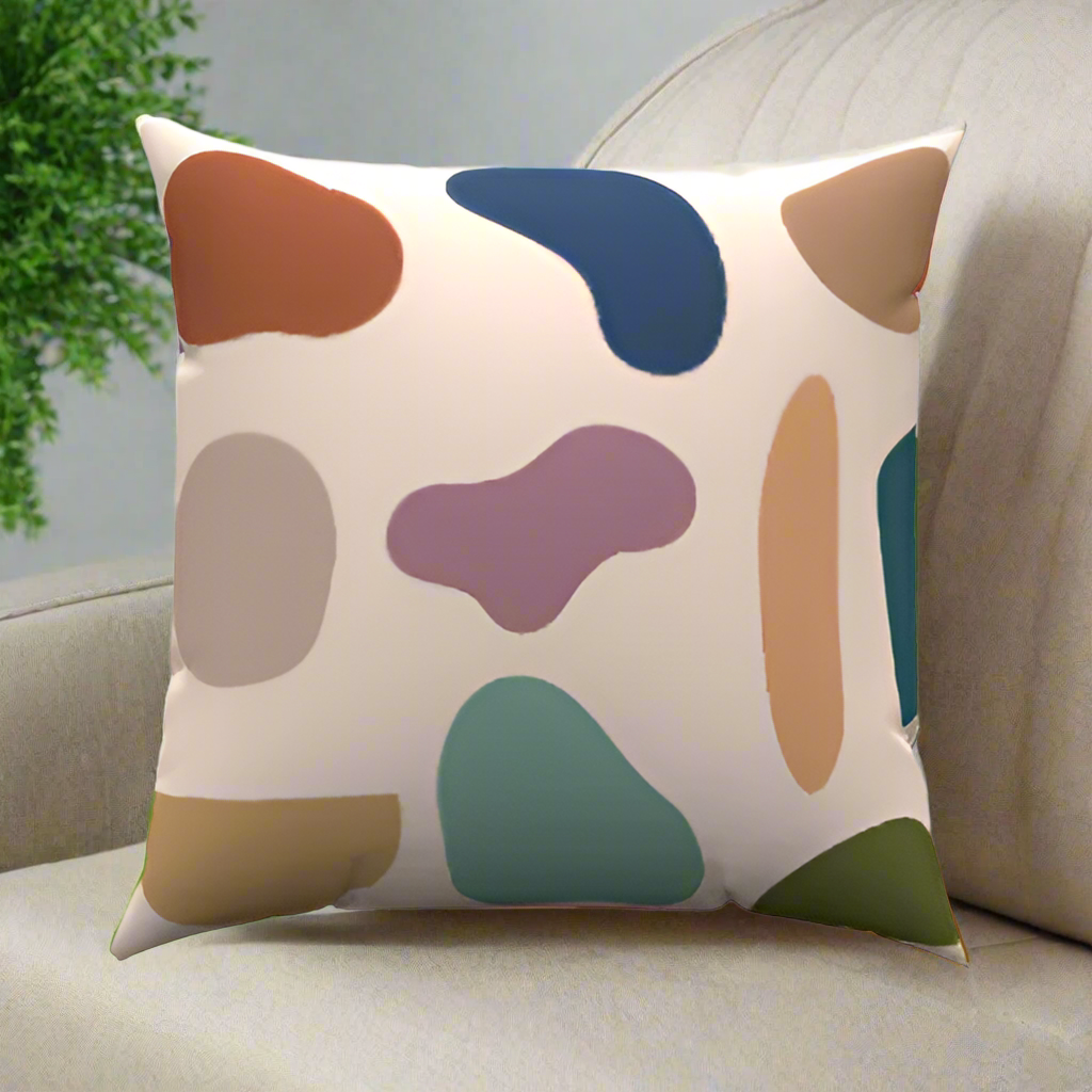 Muted Abstract Cotton Throw Pillow 20" x 20"