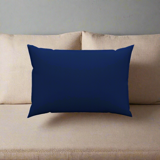 Navy Cotton Lumbar Pillow 20" x 14"