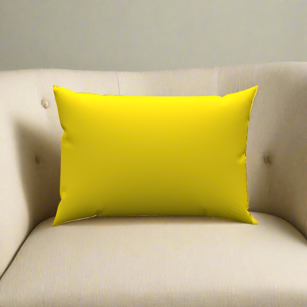 Lemon Cotton Lumbar Pillow 20" x 14"