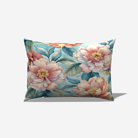 Watercolor Floral Lumbar Pillow