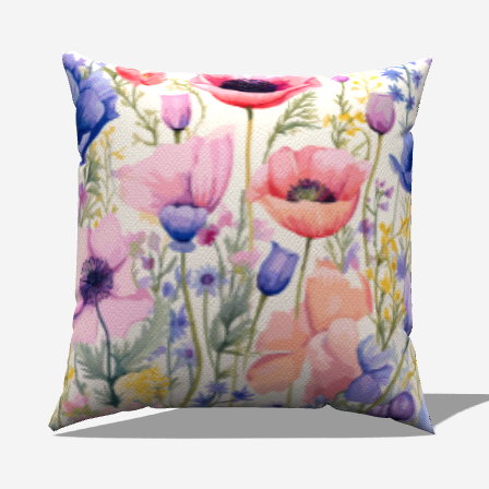 Wild Flowers Throw Pillow