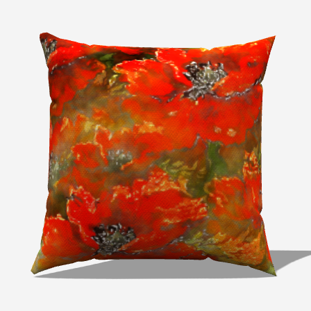 Crimson Floral Throw Pillow