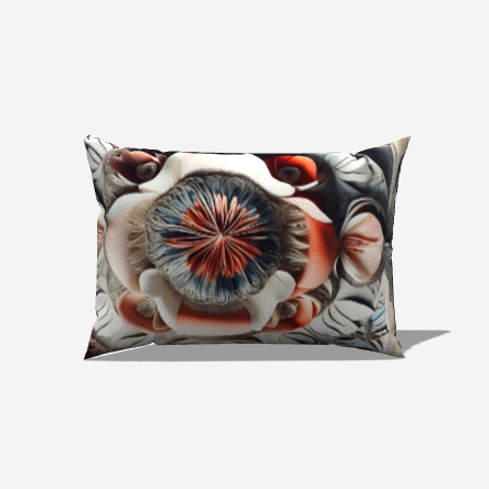 Floral Abstract Cotton Lumbar Pillow