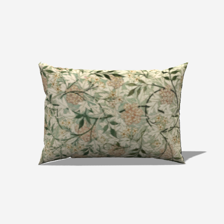 Botanical Green Leaves Cotton Lumbar Pillow