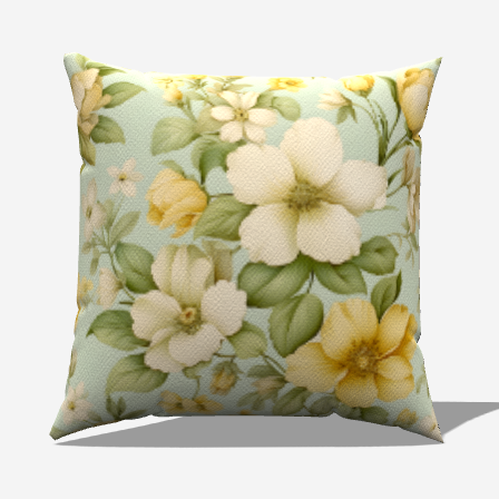 Minty Floral Throw Pillow