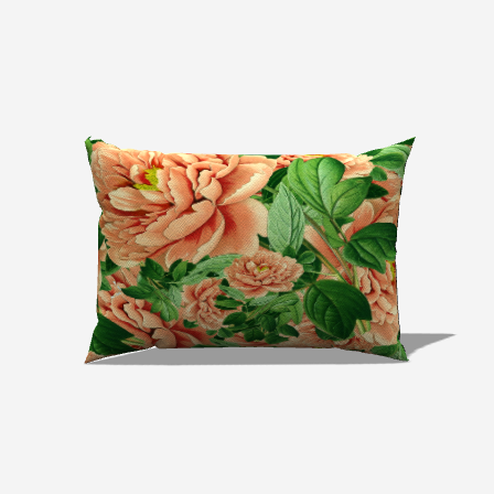 Pink Cabbage Leaves Cotton Lumbar Pillow