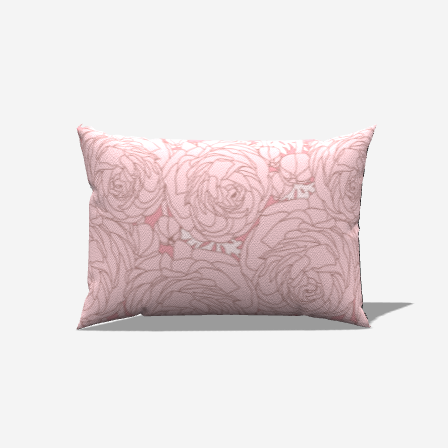 Rosy Pink Cotton Lumbar Pillow